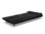 Artiss Sofa Bed Lounge Convertible Leather Couch Bed 3 Seater Cupholder Recliner SBED-R1C-BK