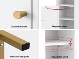 Artiss Bathroom Storage Cabinet Floor Organizer Toilet Corner Adjustable Shelf with Door White FURNI-G-BATH-AZ01-WH