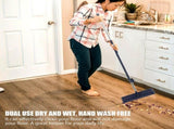 Blue Reusable Microfiber Mop for Home with Self-Wringing and Dual-Use Functionality V1366-AZ2-W-27103