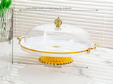 Cake Stand with Dome Cover, Curved Footed Covered Cake Stand Dessert Cake Plate, Dessert Snack V1370-AZ4-06595
