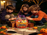 50 Pcs Halloween Candy, Reusable Zipper Pouches with Handles, Cauldron and Pumpkin Shaped Favor V1369-AZ3-W-14889