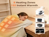 Womens USB Heated Scarf 3 Temperature Settings 8 Heating Zones Washable, 135 x 80 cm V1188-MS-708-036