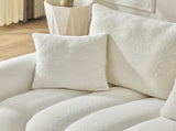 92-inch high-quality teddy fur fabric corner sofa - Black V1316-W1825S00020