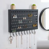 Wall Mount Earring Jewelry Hanger Organizer Holder with 109 Holes and 19 Hooks V178-18681