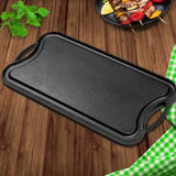 SOGA 50.8cm Cast Iron Ridged Griddle Hot Plate Grill Pan BBQ Stovetop ZPAI009