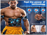 Black and Blue Ultimate EMS Muscle Stimulator Kit - USB Rechargeable Abdominal & Full Body Toner for V888-ELOSUNG36063