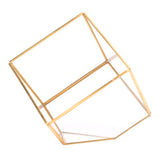 Gold Geometric Shape Succulents Plant Flowerpot Glass Planter Landscape Home Table Decoration V1294-YM0901-3112200036011