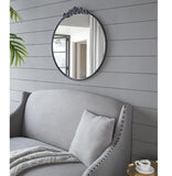 ROUND ORNATE METALLIC WALL MIRROR V742-82189