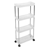 Slim Rolling Storage Cart 4 Tier Bathroom Organizer Mobile Shelving Unit Utility Cart Tower Rack for V1294-YM0901-3117240164211