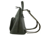 Milleni Womens Twin Zip Backpack Nappa Italian Leather Travel Bag - Grape Leaf V563-NL-10767-GRAPE_LEAF
