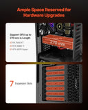 PC Gaming Case, Mid-Tower, Computer Case with High-Airflow Tempered Glass Panel, Dust Filter, 4 x V952-DNJXZT120MMBU4Q2Z001V9