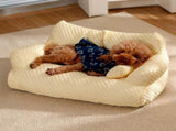 Cooling Ice Silk Pet Sofa Bed with 5D Massage Particles and Removable Washable Cover Plush V1341-ZY-MBKBLJWM-L-YELLOW