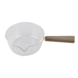 Glass Milk Pot with Wooden Handle V Shaped Spout Noodles Saucepan Home Kitchen Cookware V1294-YM0714-3118210298912