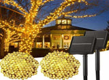 Solar String Lights Outdoor, 2 Pack LED Solar Outdoor Lights Solar Fairy Lights with 8 Lighting V1107-124-50199-WAR3