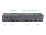 Simplecom KM490 HDMI and DisplayPort Dual Monitor KVM Switch for 2 Computers with 4-Port USB 3.0 Hub V28-SIMKM490