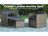 Gardeon Outdoor Dining Set 11 Piece Wicker Table Chairs Setting Grey FF-DINING-11SET-GE