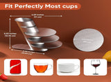 Cups, Cups Set with Decorative Rack, Stainless Steel Tabletop Display Round Cup V1258-DP02-C-669