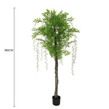 Flowering Artificial Wisteria with White Flowers 180cm V637-DP1166618N