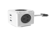 Allocacoc PowerCube Extended 4 Outlets 2 USB-A 1 USB-C PD 20W with Surge 1.5M Grey V28-ELEALL11407GY