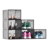 VEVOR Shoe Storage Boxes, 6 Pack Clear Stackable Shoe Boxes Storage Organizers with Magnetic Door, V952-KDDQTMCXXHQKWZQRS001V0