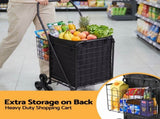 Emajin Shopping Trolley Cart Folding Aluminium Utility Cart Black ST-45KG-ALU-BK