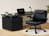 Artiss Computer Desk Executive Office Chairs Sets Black DESK-140M-CHAIR-7023-BK