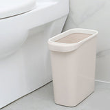 Narrow Trash Bin Rectangular Pressure Ring Space Saving Slim Trash Can Home Wastebasket for Bathroom V1294-YM0901-3117240045111