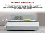 Linen Fabric Queen Bed Deluxe Headboard Bedhead - Stone Grey V63-839581