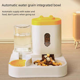 Yellow Automatic Pet Feeder and Water Dispenser - Smart Dog Bowl & Cat Feeder, Universal Pet Feeding V888-ELOSUNG13236