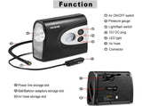 NOONE 3 IN 1 Air Compressor Tire Inflator 12V Portable Car Tire Inflator Pump V465-KJAP002