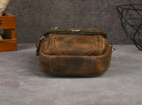 Retro Cowhide Multi-functional Waist Bag, Wear-resistant Poly-cotton Lining, Fits 8-inch Devices, V1232-FMPBB-002