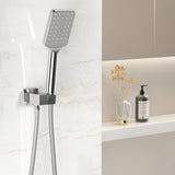 Handheld Shower Head Holder 3.1'' High Pressure Silver SHOWER-A6-SQ-SI