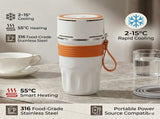 USB Heated Cooling Smart Cup, Fast Cooling 010&degC Heating Up to 50&degC, Portable Thermostatic Cold V1197-JD-042302