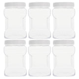 Set of 6 Reusable Transparent Square Storage Jars with Wide Mouth and Airtight Sealed Lids for V1369-AZ3-W-22875