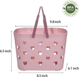 2 Pack Portable Shower Caddy Tote Plastic Storage Basket with Handle Box Organizer Bin for Bathroom, V1258-DP02-F-959