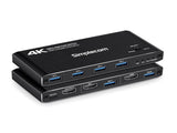 Simplecom KM420 2-Port HDMI KVM Switch HDMI 2.0 4K60Hz 4-Port USB 3.0 Hub 5Gbps V1202-V2-HXSI-KM420