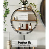 Artiss Floating Wall Shelf Round 3-Tier FUR-S-WALL-RND-3T-WD