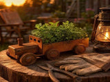 Antique Style Steam Train Planter Pot with Rustic Iron Finish, Decorative Locomotive Garden V1192-AZ-W-24184