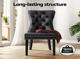 1 Set of 4 Artiss Dining Chairs Black Leather UPHO-C-DIN-1061-BKX4