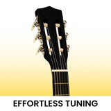 Karrera 34in Acoustic Childrens Wooden Guitar - Black NC-34-BK