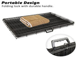 Wire Dog Cage Foldable Crate Kennel 42in with Tray Cushion Mat Combo V274-PET-WCCU42-BE