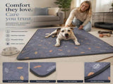 2pcs Grey Leaf Print Pet Pad, Size XL V1221-XM-CWD-020