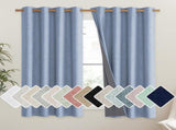 Stone Blue Vintage Linen 100% Blackout Curtains for Living Room,Thermal Insulated Curtains 63" V1258-DP02-C-1288