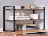 Double Tier Desktop Shelf Desk Organizer - Wooden Desk Shelf for Monitor Books and Supplies - H V1366-AZ2-W-11919