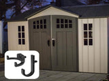 Storage Hooks for Sheds - Handy J/V-Shaped Tool Hooks - Compatible with various sheds - Storage V1189-WXFBOL-150-1