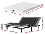 Artiss King size bed frame & Giselle Bedding King Mattress Combo, adjustable bed Base for Snoring EAB-8183-PURE-20-K