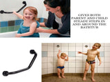 Stainless Steel Curved Shower Tub Safety Grab Bar Towel Rack Wall Mounted Bathroom Handrail V1294-YM0722-JY04639