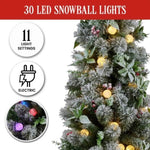 Snowy Crown Pine Potted Christmas Tree 1.2m Multicolour Pre-Lit with Snowball Lights 112_SENCR103