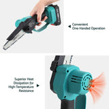 Giantz 6" Mini Cordless Electric Chainsaw Rechargeable Wood Cutter CSAW-20V-6IN-BL
