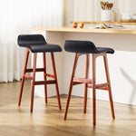 Artiss 2x Bar Stools Wooden Stool Black BENT-C-077-BKX2